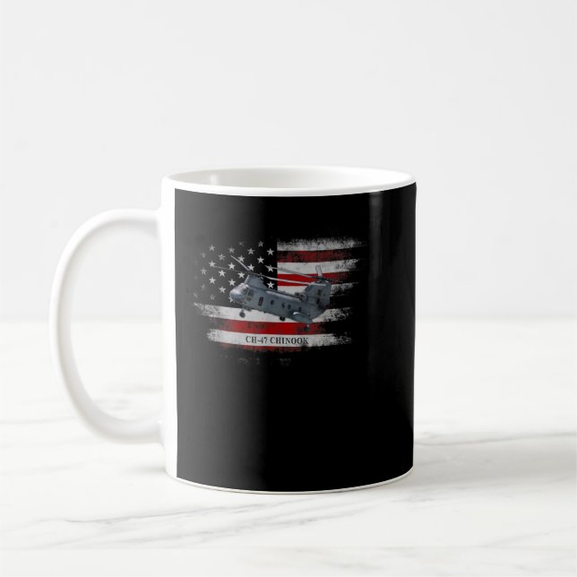Mug Hélicoptère CH 47 Chinook USA Drapeau pilote (Gauche)