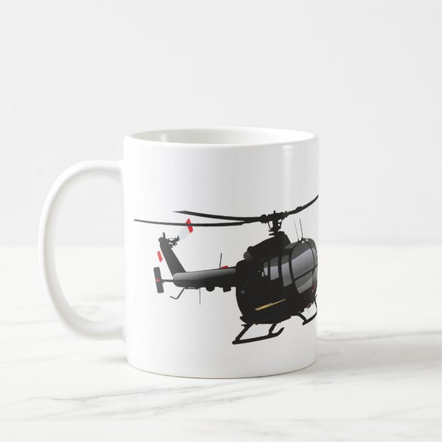 Mug Hélicoptère léger noir allemand (Gauche)
