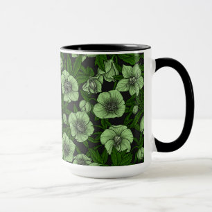 Mug Hellebores blancs avec feuille