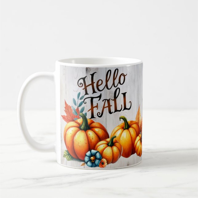 Mug Hello Fall citrouilles colorés (Gauche)