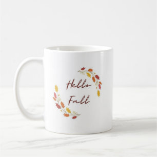 Mug Hello Fall Minimal Feuilles - Élégant automne