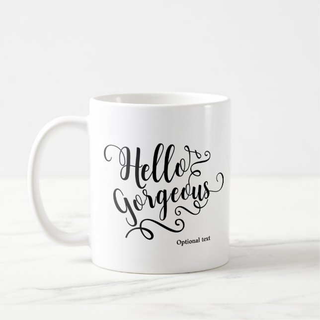 Mug HELLO GORGEOUS Typographie Personnalisée Personnal (Gauche)