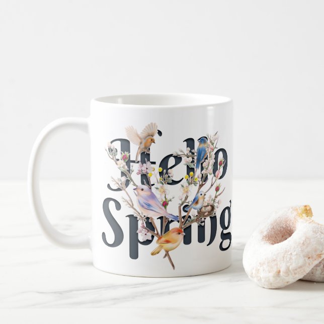 Mug Hello Spring Birds (Avec donut)