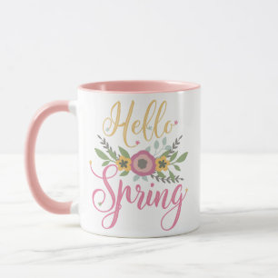 Mug HELLO SPRING - fleurs pastel