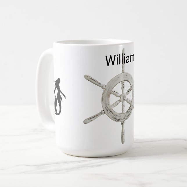 Mug Helm B&W personnalisé avec sirènes (Devant gauche)