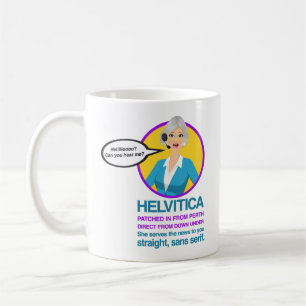 Mug "HELVITICA" (écrit comme prononcé) PAR LA COLLIN