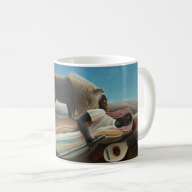 Mug Henri Rousseau Dormir Gitan Lion Peinture (Devant droit)