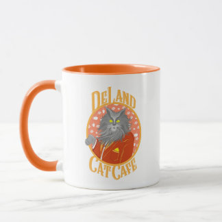 Mug Henry DeCat Cafe de DeLand en costume orange Logo