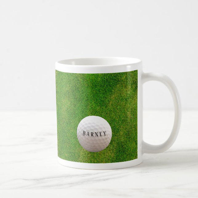 Mug Herbe verte, Golfball personnalisé sur herbe (Droite)