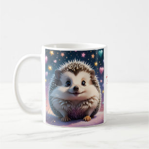 Mug Hérisson adorable avec étoiles et coeurs