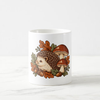 Mug Hérisson avec champignons et feuilles d'automne