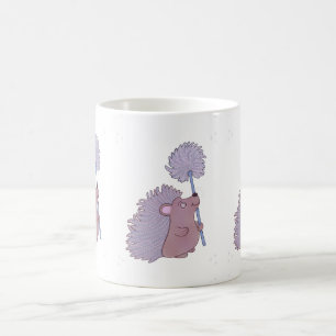 Mug Hérisson avec Pissenlit Douce Art Populaire de l