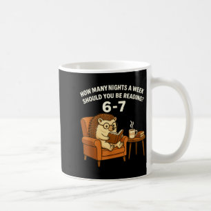 Mug Hérisson Drôle Lisant Livre 67 Six Sept Meme