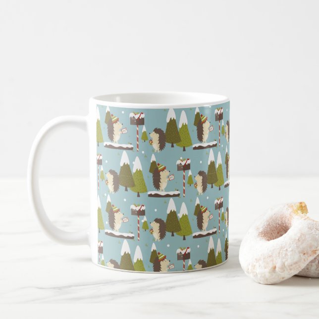 Mug Hérisson et café blanc de Noël (Avec donut)