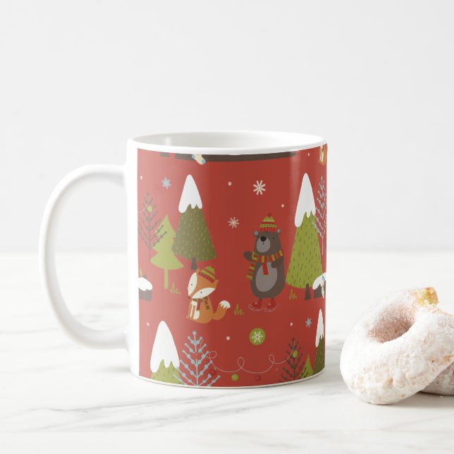 Mug Hérisson et ours d'hiver Noël (Avec donut)