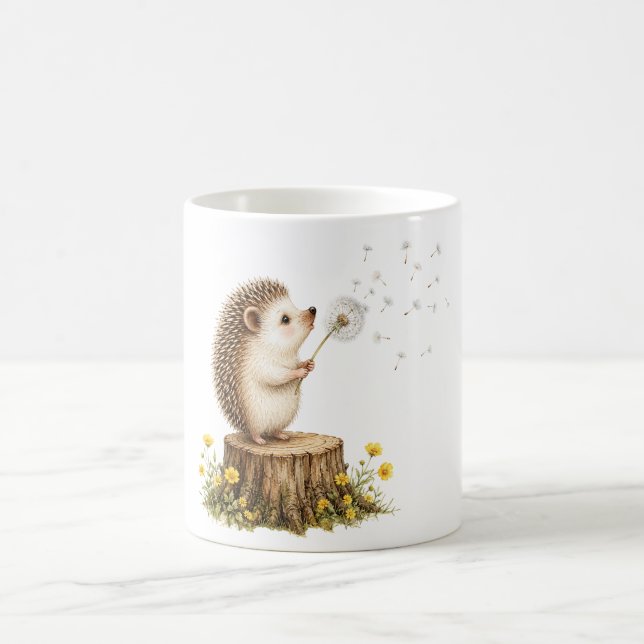 Mug Hérisson Fantaisiste Soufflant sur un Pissenlit (Centre)