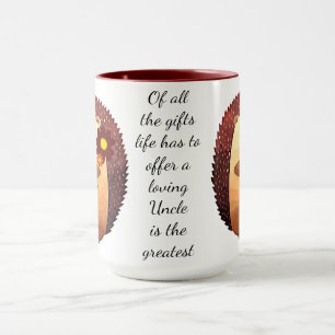 Mug Hérisson inspirationnel de citation d'oncle d'amou