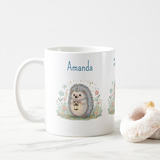 Mug Hérisson mignon avec lanterne (Avec donut)