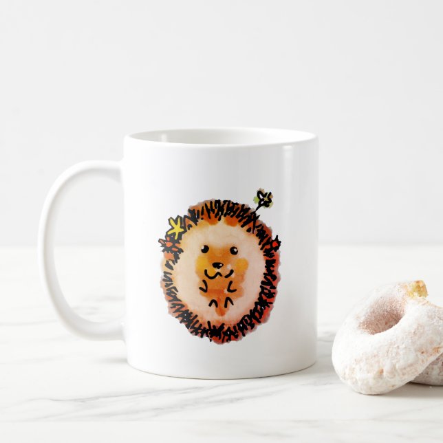 Mug Hérisson mignon dans les feuilles d'automne (Avec donut)