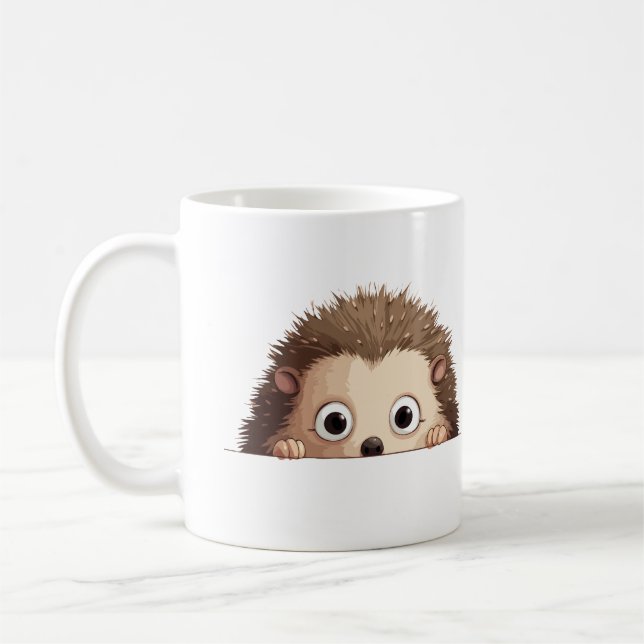 Mug Hérisson Peeking mignonne adorable Cool animal drô (Gauche)