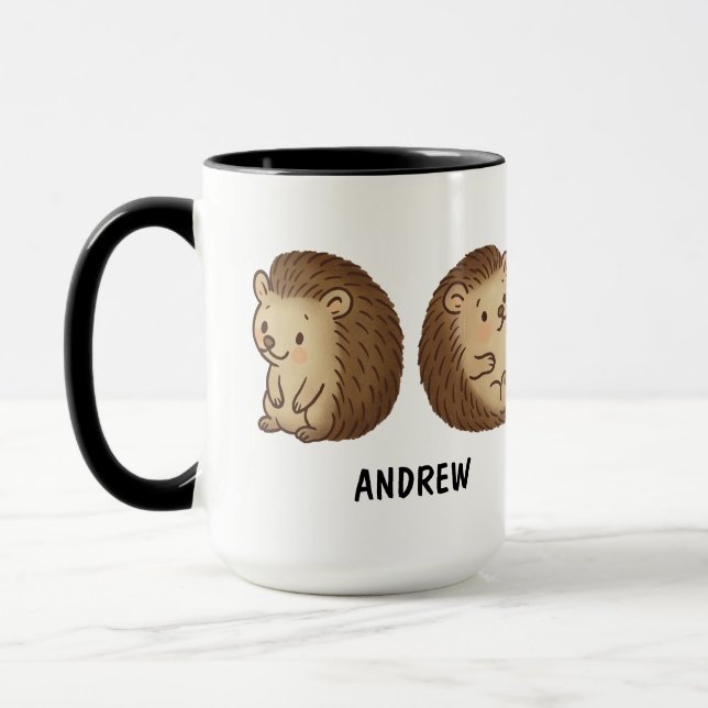 Mug Hérisson personnalisé dessiné à la main Mignon (Gauche)