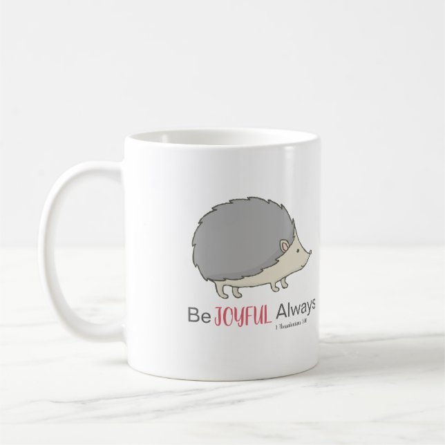 Mug Hérisson Rose Toujours Joyeux (Gauche)