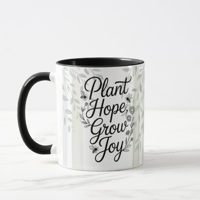 Mug Heritage Plant Hope Grow Joy Botanical Quote (Gauche)