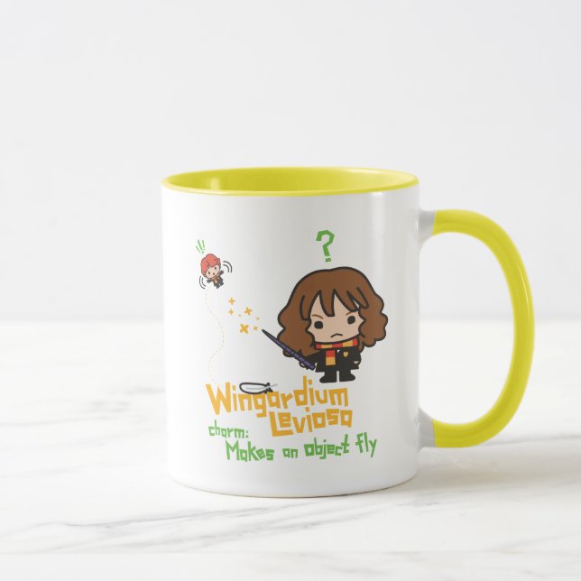 Mug Hermione de dessin et Ron Wingardium Leviosa Spell (Droite)