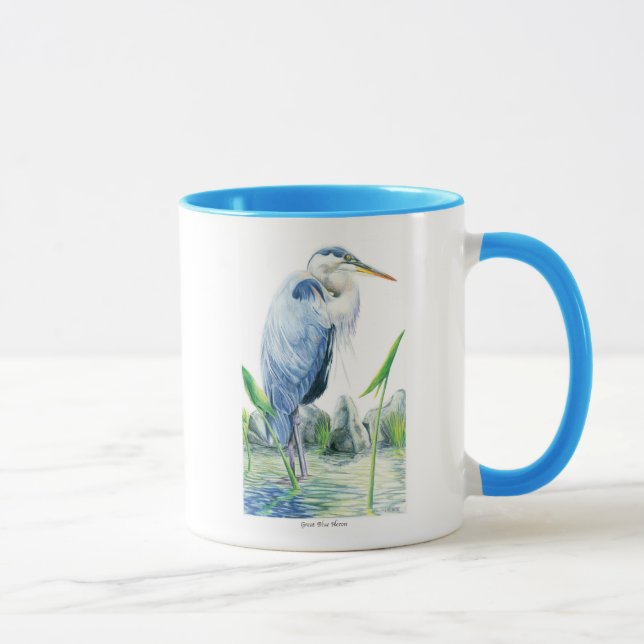 Mug Héron de grand bleu (Droite)