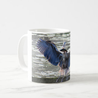 Mug Héron de grand bleu avec un poisson-chat