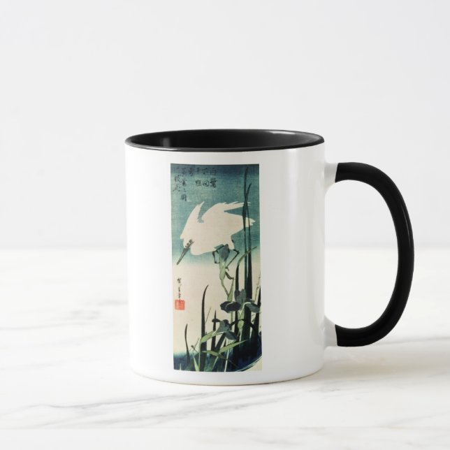 Mug Héron et iris blancs (Droite)
