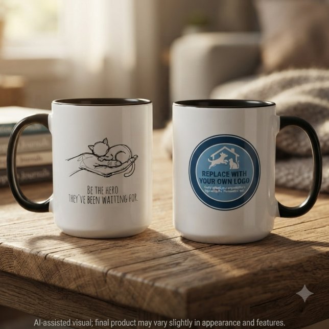 Mug Héros de sauvetage félin compatissant (Ceramic mug for animal rescue advocates; perfect for heartwarming morning coffee breaks.)