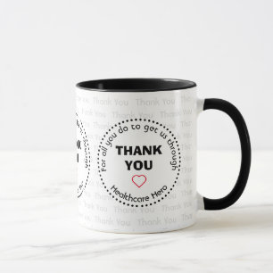 Mug Héros de soins de santé sur mesure en MERCI