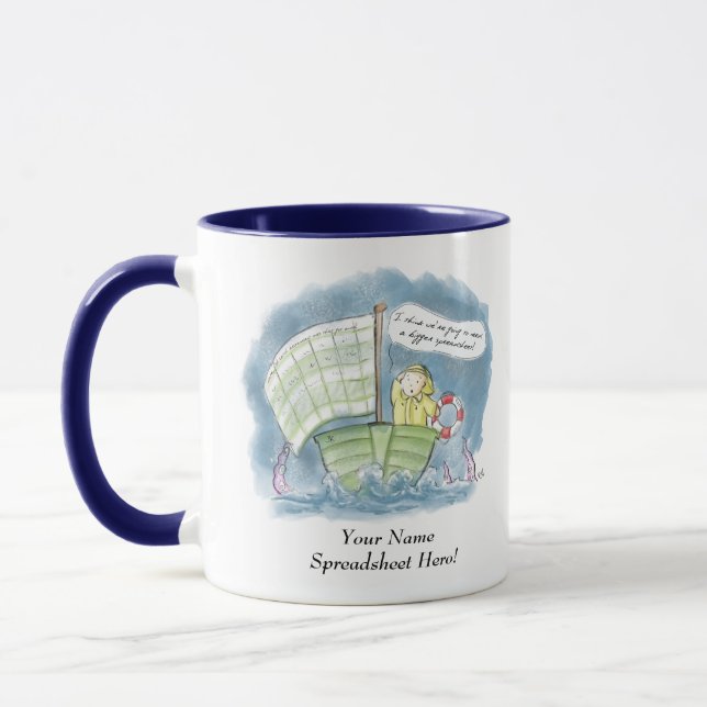 Mug Héros personnalisé de feuille de calcul ! (Gauche)