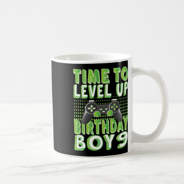 Mug Heure D'Augmenter L'Anniversaire Garçon 9 Ans Vidé (Droite)