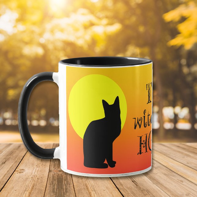 Mug Heure de sorcière de chat noir Halloween (Créateur téléchargé)