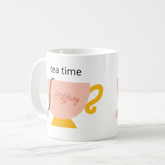 Mug Heure de thé personnalisée (Devant gauche)