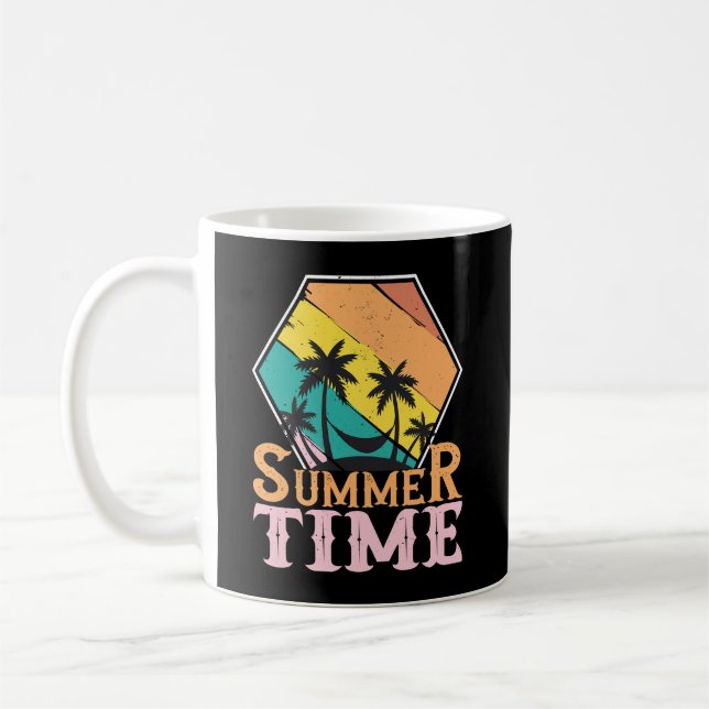 Mug Heure d'été, plage, hamac & palmiers (Gauche)