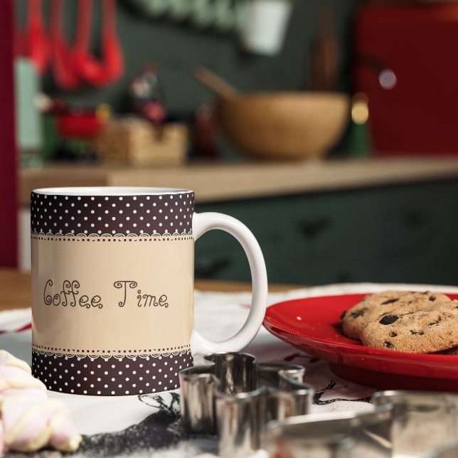 Mug Heure du café en dentelle vintage (Créateur téléchargé)