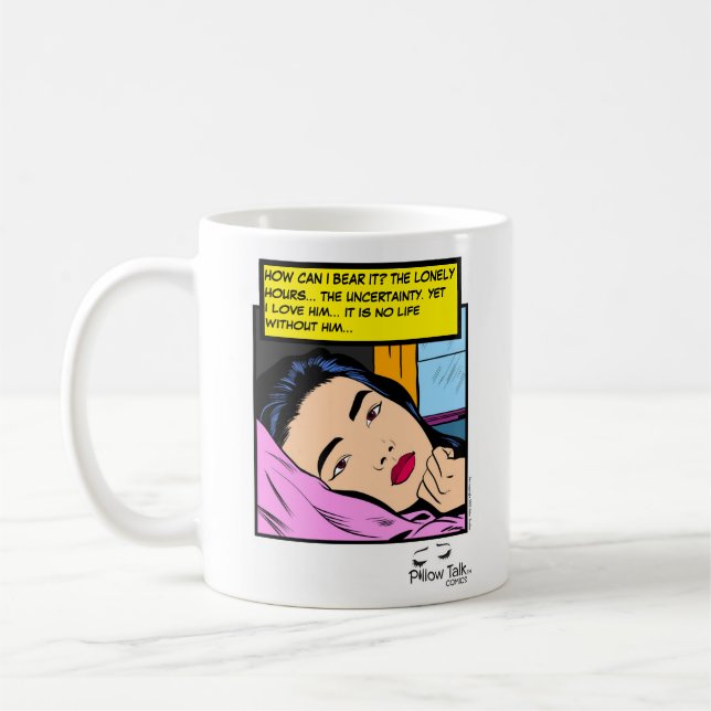 Mug Heures solitaires Art de la bande dessinée romanti (Gauche)