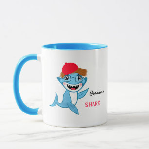 Mug Heureuse famille de requins grand-mère