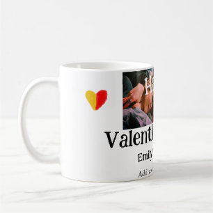 Mug Heureuse Sainte-Valentin ajouter nom de couple pho