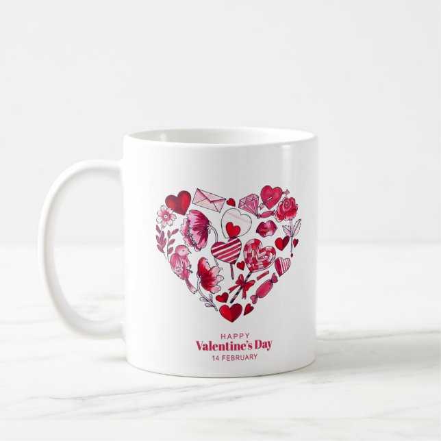 Mug "Heureuse Sainte-Valentin - Amour romantique" (Gauche)