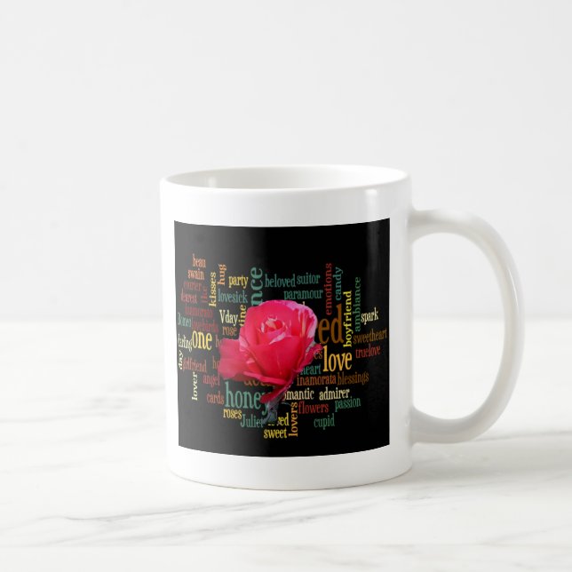 Mug Heureuse Sainte-Valentin Aux Roses Rouges Élégante (Droite)