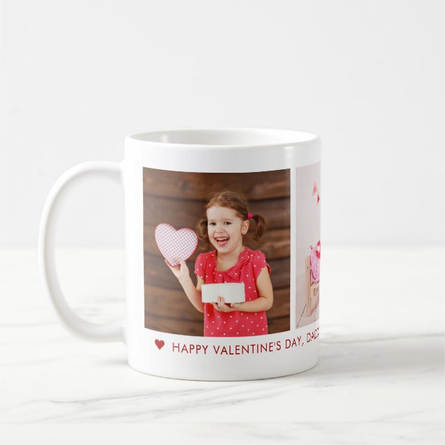 Mug Heureuse Sainte-Valentin Daddy 3 Photo personnalis (Gauche)