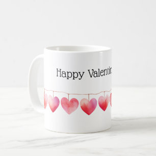 Mug Heureuse Sainte-Valentin de bannière des Coeurs d'