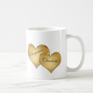 Mug Heureuse Sainte-Valentin Elegant Golden Hearts