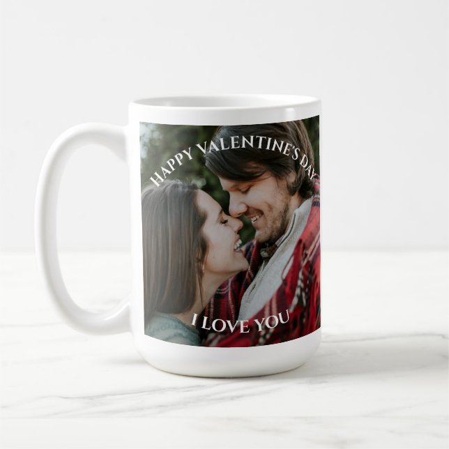 Mug Heureuse Sainte-Valentin Nom du couple personnalis (Gauche)