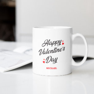 Mug Heureuse Sainte-Valentin romantique Coeurs rouges 