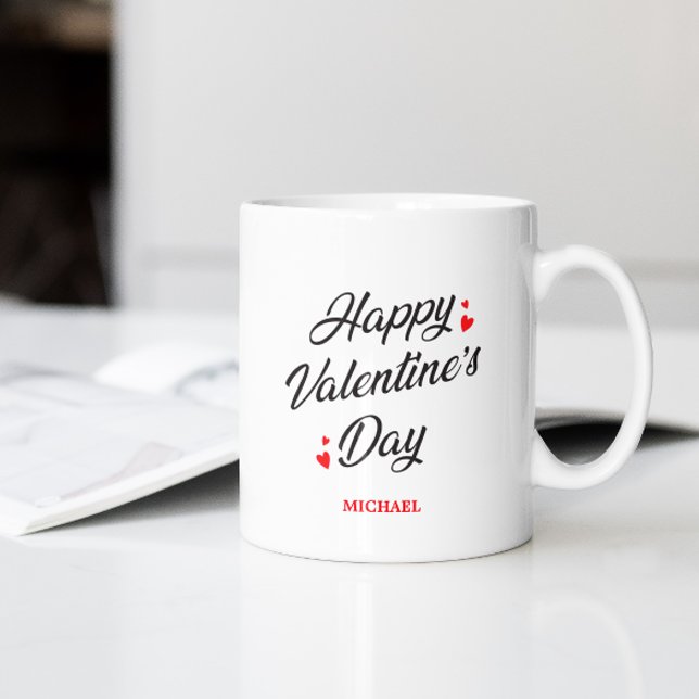 Mug Heureuse Sainte-Valentin romantique Coeurs rouges  (Créateur téléchargé)